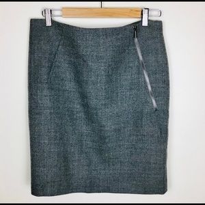 Akris Punto Gray Tweed Wool Pencil Skirt EUC